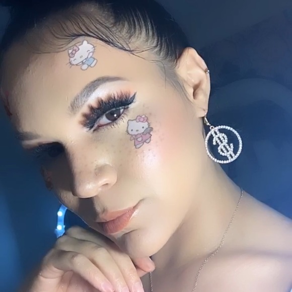 $$ Gold Crystal Earrings - Picture 2 of 3